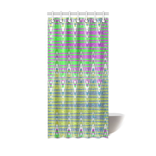 Colorful Waves Shower Curtain 36"x72"