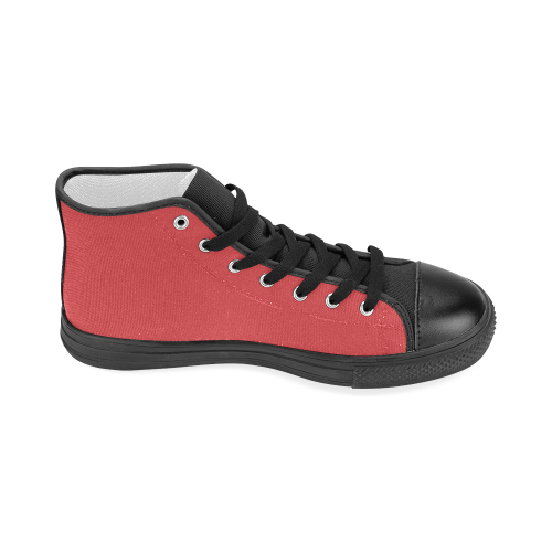 Poppy Red Women's Classic High Top Canvas Shoes (Model 017)