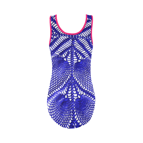 crochet print Swimwear _Cam237design Vest One Piece Swimsuit (Model S04)