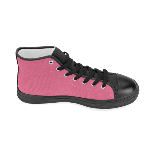 Hot Pink Women's Classic High Top Canvas Shoes (Model 017)