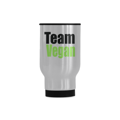 Team Vegan Travel Mug (Silver) (14 Oz)