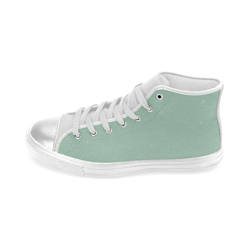 Grayed Jade Women's Classic High Top Canvas Shoes (Model 017)