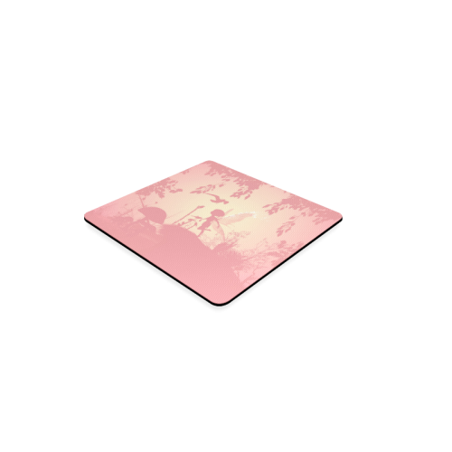 Cute fairy in soft colors Square Coaster