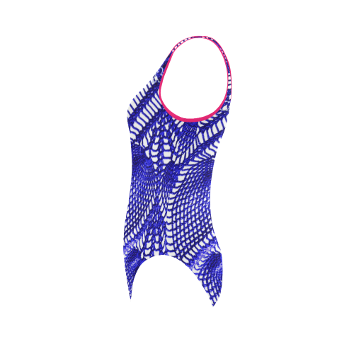 crochet print Swimwear _Cam237design Vest One Piece Swimsuit (Model S04)
