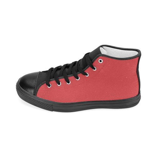 Poppy Red Women's Classic High Top Canvas Shoes (Model 017)