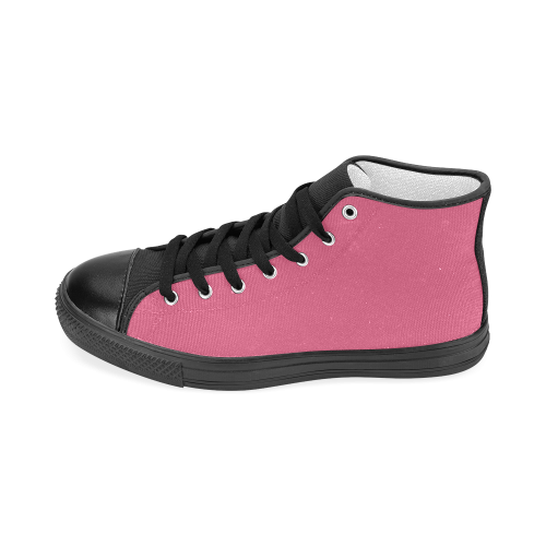 Hot Pink Women's Classic High Top Canvas Shoes (Model 017)