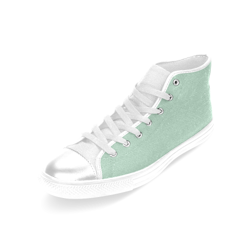 Grayed Jade Women's Classic High Top Canvas Shoes (Model 017)