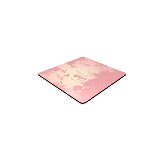 Cute fairy in soft colors Square Coaster