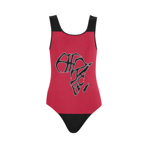 Africa logo print swimwear_CAM237Design Vest One Piece Swimsuit (Model S04)