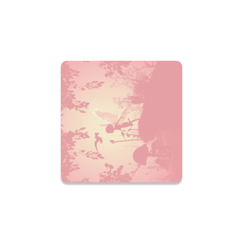 Cute fairy in soft colors Square Coaster