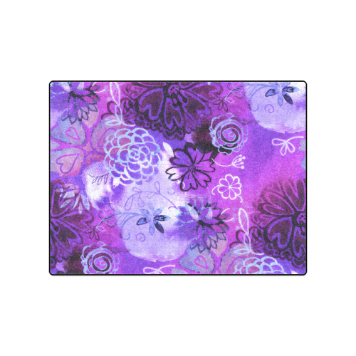 Urban Purple Flowers Blanket 50"x60"