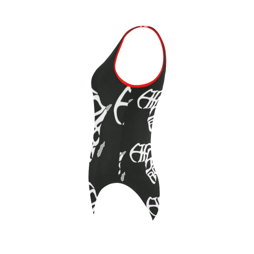 print AFRICA logo swimwear_ CAM237design Vest One Piece Swimsuit (Model S04)