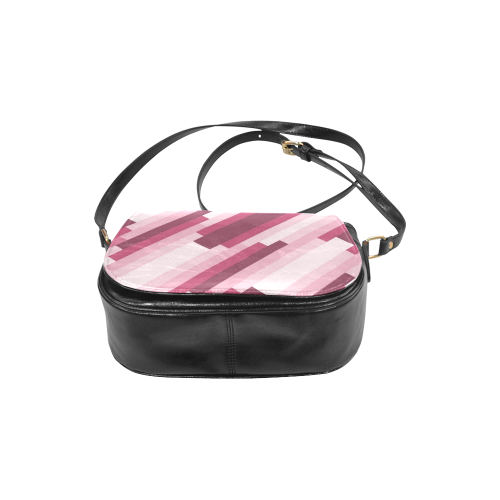 Shades Of Pink Diagonal Stripes Classic Saddle Bag/Small (Model 1648)