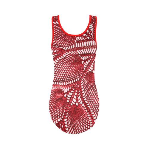 crochet motif print Swimwear_CAM237Design Vest One Piece Swimsuit (Model S04)