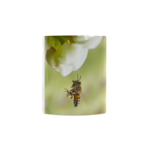 Macro of Bee in Flight White Mug(11OZ)