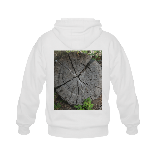 Dried Tree Stump Gildan Full Zip Hooded Sweatshirt (Model H02)