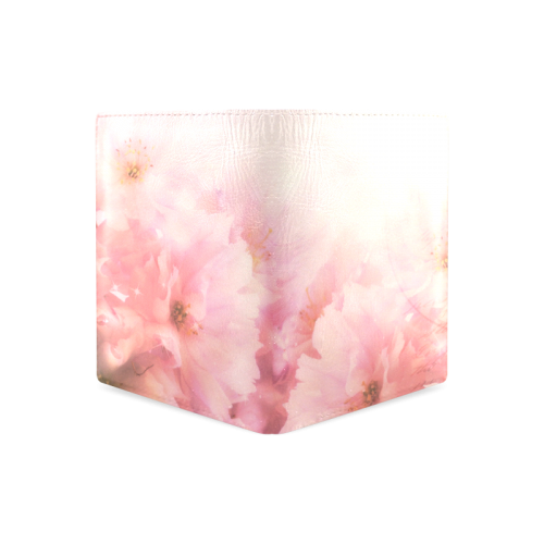 Pink Cherry Blossom for Angels Men's Leather Wallet (Model 1612)