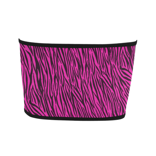 Hot Pink Zebra Stripes Bandeau Top