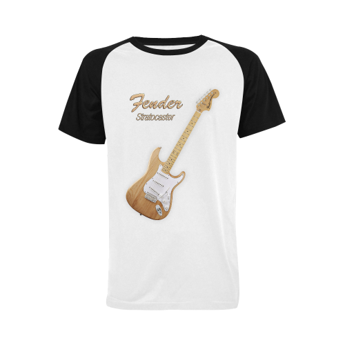 American Fender Stratocaster Men's Raglan T-shirt Big Size (USA Size) (Model T11)