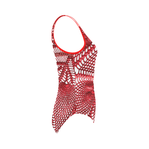 crochet motif print Swimwear_CAM237Design Vest One Piece Swimsuit (Model S04)