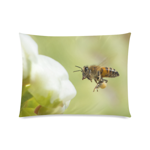 Macro of Bee in Flight Custom Picture Pillow Case 20"x26" (one side)