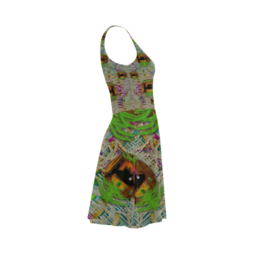 Fishes in a peacock and lace place in rainbows Atalanta Sundress (Model D04)