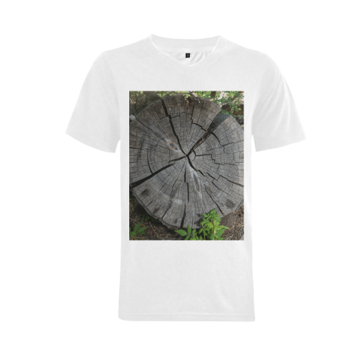 Dried Tree Stump Men's V-Neck T-shirt (USA Size) (Model T10)