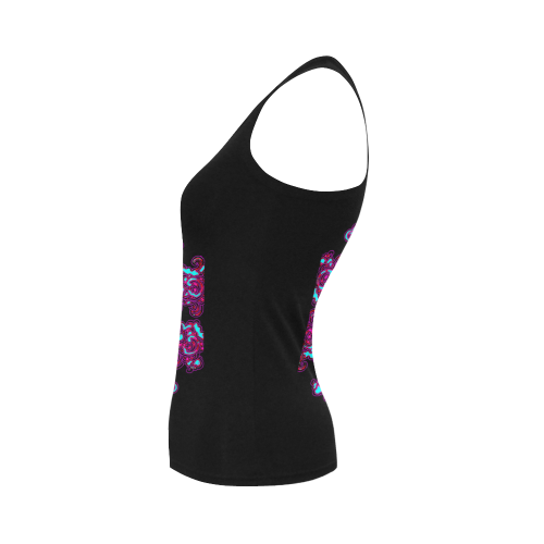 Girly sugar skull Women's Shoulder-Free Tank Top (Model T35)