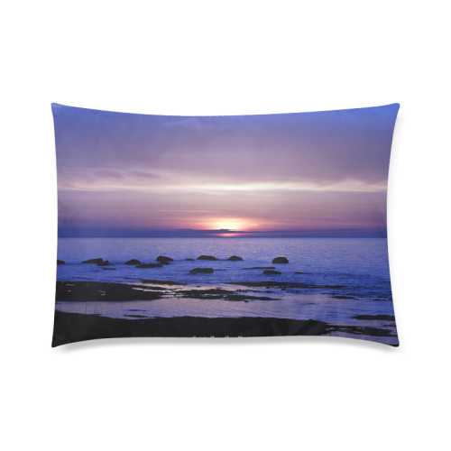 Blue and Purple Sunset Custom Zippered Pillow Case 20"x30"(Twin Sides)