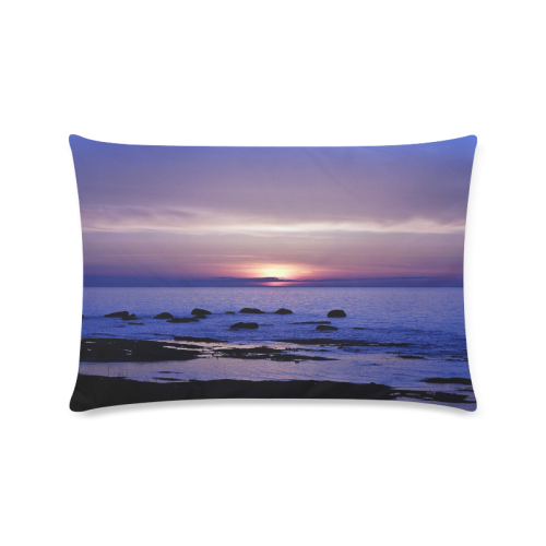 Blue and Purple Sunset Custom Zippered Pillow Case 16"x24"(Twin Sides)