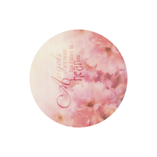 Pink Cherry Blossom for Angels Round Mousepad