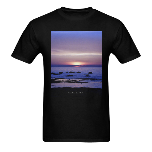 Blue and Purple Sunset Men's T-Shirt in USA Size (Two Sides Printing)