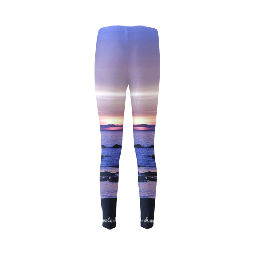 Blue and Purple Sunset Cassandra Women's Leggings (Model L01)