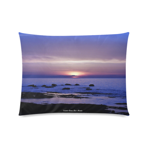 Blue and Purple Sunset Custom Zippered Pillow Case 20"x26"(Twin Sides)