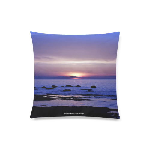Blue and Purple Sunset Custom Zippered Pillow Case 20"x20"(Twin Sides)