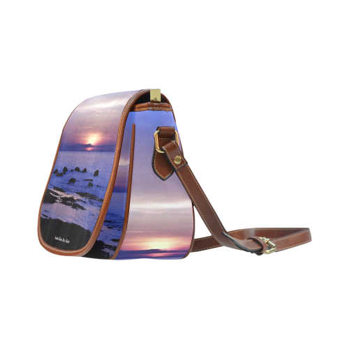 Blue and Purple Sunset Saddle Bag/Small (Model 1649) Full Customization