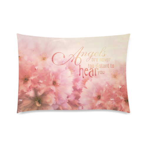 Pink Cherry Blossom for Angels Custom Zippered Pillow Case 20"x30"(Twin Sides)