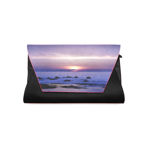 Blue and Purple Sunset Clutch Bag (Model 1630)