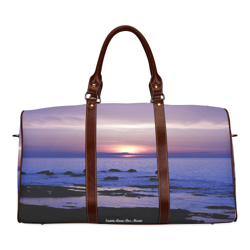 Blue and Purple Sunset Waterproof Travel Bag/Large (Model 1639)