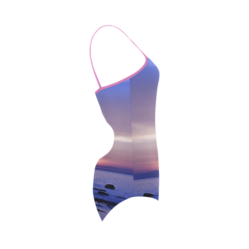 Blue and Purple Sunset Strap Swimsuit ( Model S05)