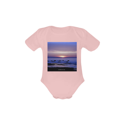 Blue and Purple Sunset Baby Powder Organic Short Sleeve One Piece (Model T28)