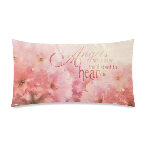 Pink Cherry Blossom for Angels Rectangle Pillow Case 20"x36"(Twin Sides)