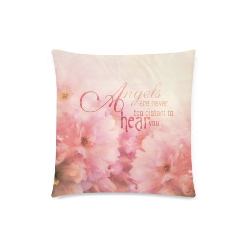 Pink Cherry Blossom for Angels Custom Zippered Pillow Case 18"x18"(Twin Sides)