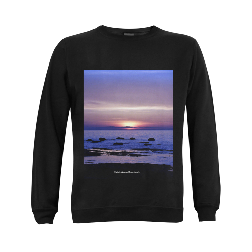 Blue and Purple Sunset Gildan Crewneck Sweatshirt(NEW) (Model H01)