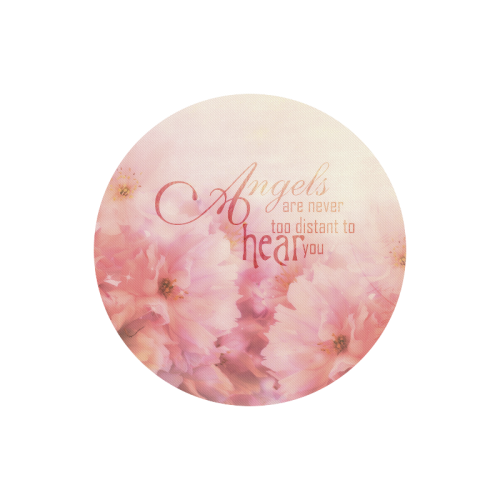 Pink Cherry Blossom for Angels Round Mousepad