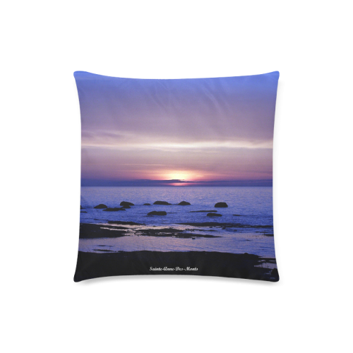 Blue and Purple Sunset Custom Zippered Pillow Case 18"x18" (one side)
