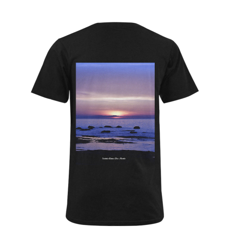 Blue and Purple Sunset Men's V-Neck T-shirt (USA Size) (Model T10)