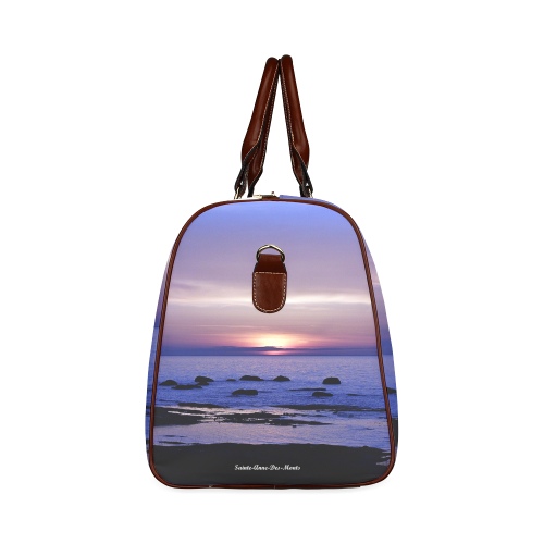 Blue and Purple Sunset Waterproof Travel Bag/Large (Model 1639)