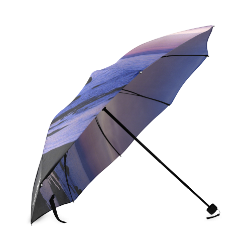 Blue and Purple Sunset Foldable Umbrella (Model U01)