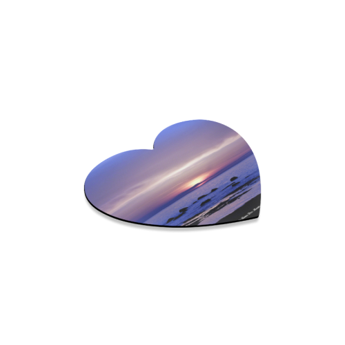 Blue and Purple Sunset Heart Coaster